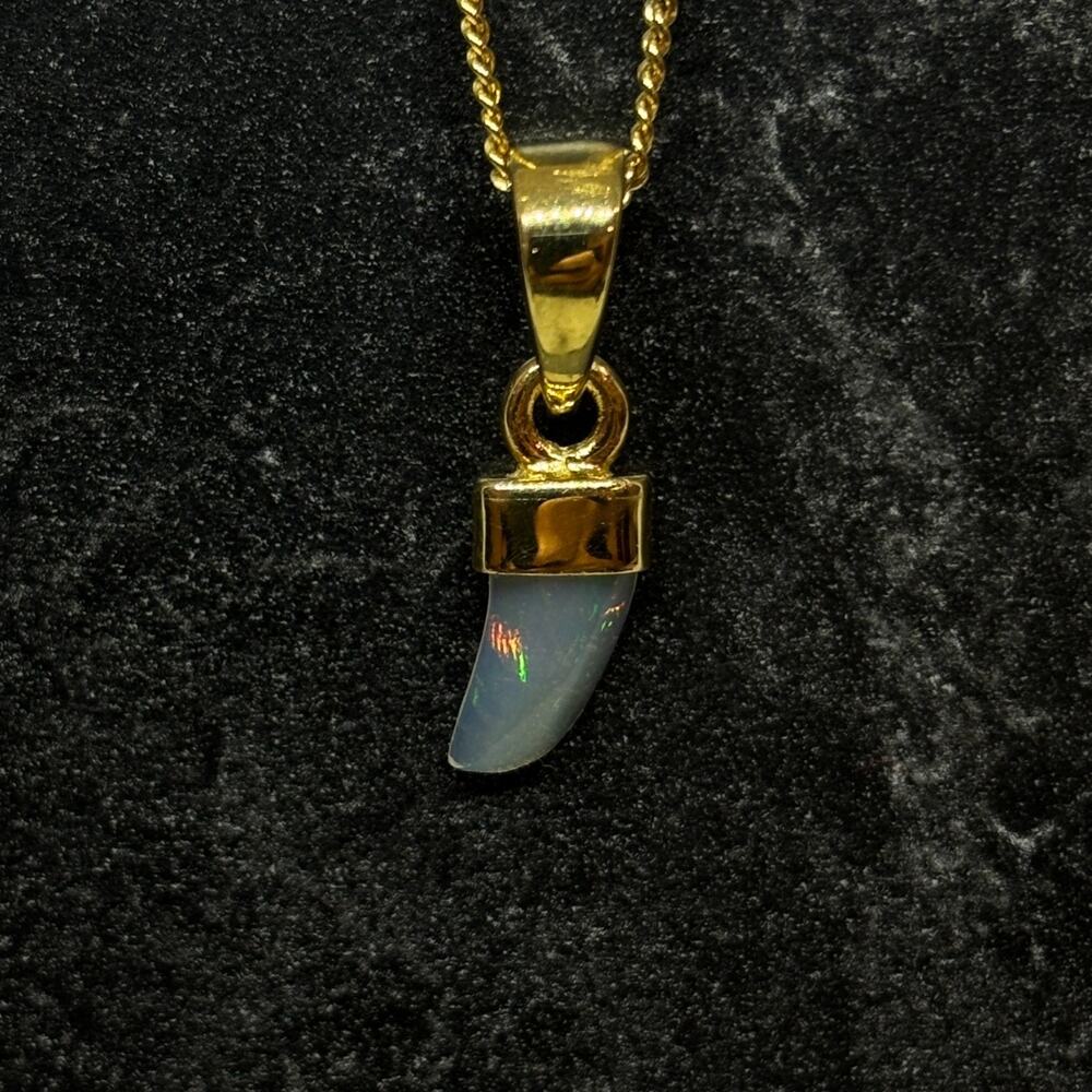 Jalisco Mexican Fire Gold Arched Opal Necklace